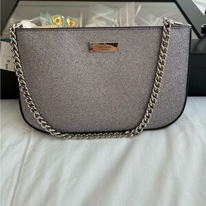 kate spade Silver Glitter Crossbody with Chain Strap, new from Nordstrom